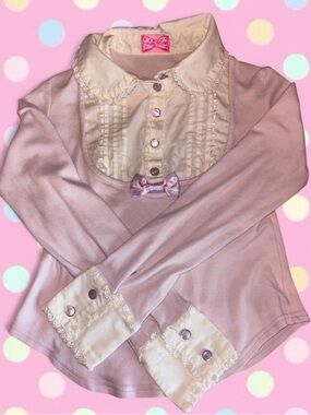 AngelicPretty Bow Lace Collar Top